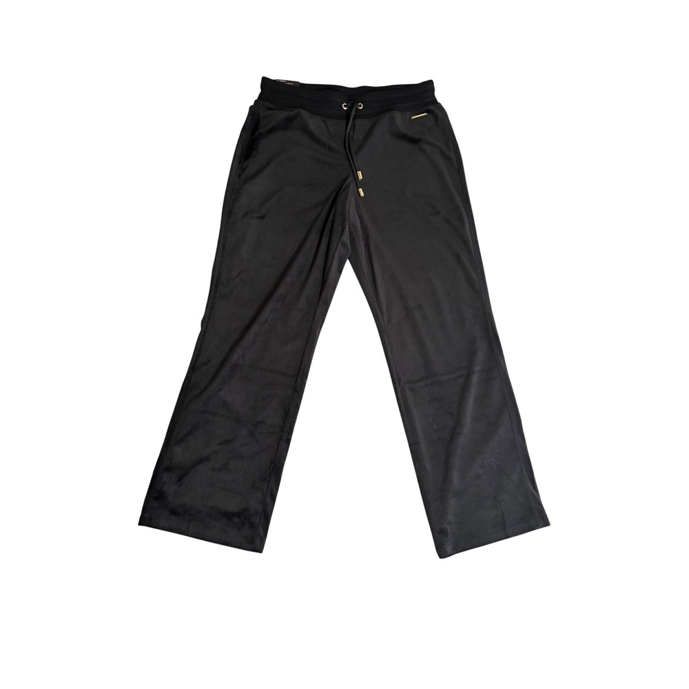 945. Halston Women's Black Wide Leg Sweatpants Size Medium Casual Comfort